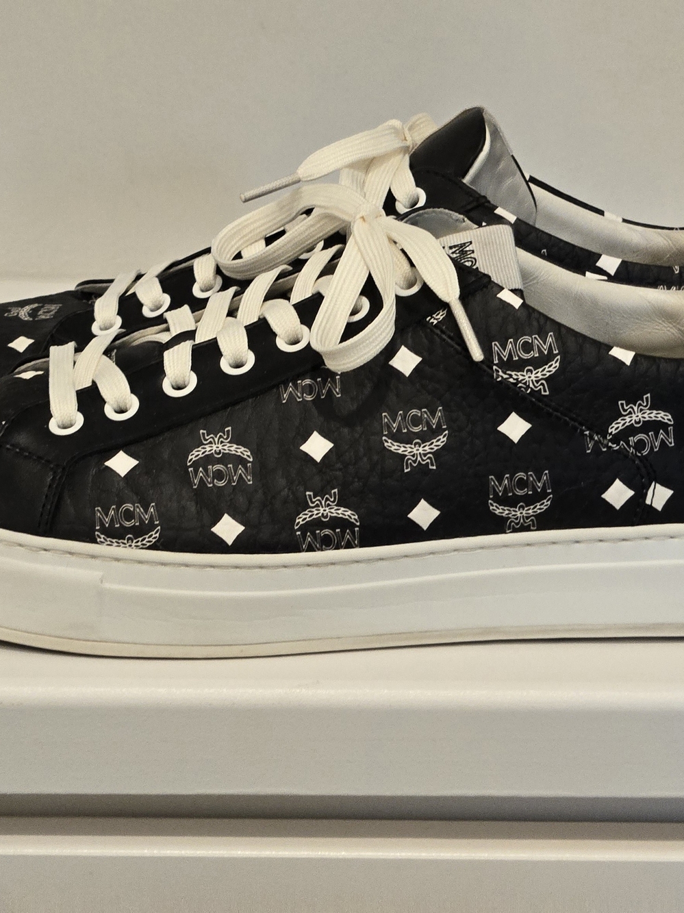 MCM Black Logo Low-Top Sneakers
